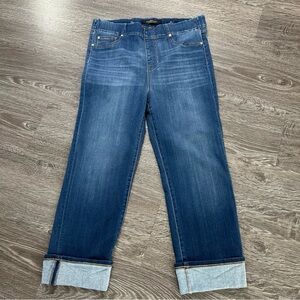 Liverpool the crop Jeans in Dark Blue with Cuffed Hem